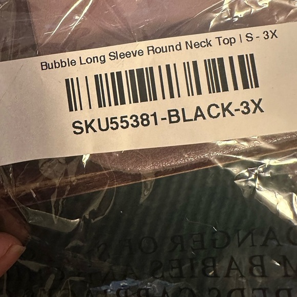 NWT Bubble Long Sleeve Round Neck Raw Hemmed Top - Picture 4 of 10